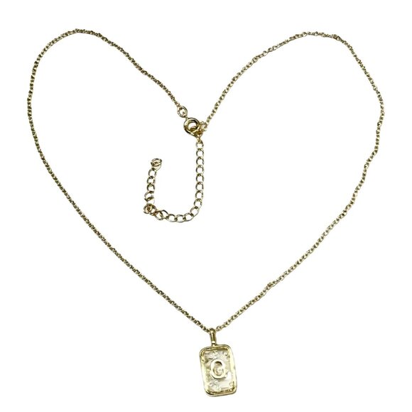 NWT A New Day 14K Gold Dipped Initial Shaker Necklace (A–Z) Cubic Zirconia - Picture 5 of 9